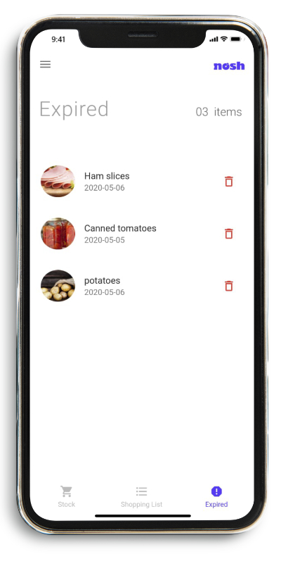 nosh - food expiry date management system