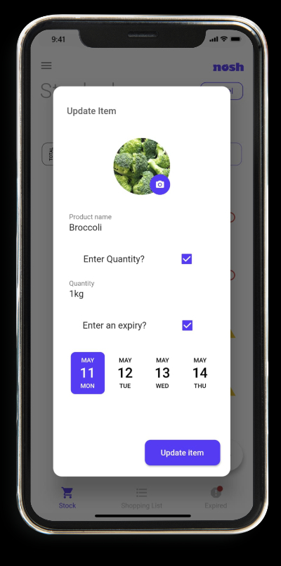 nosh- track food expiry dates